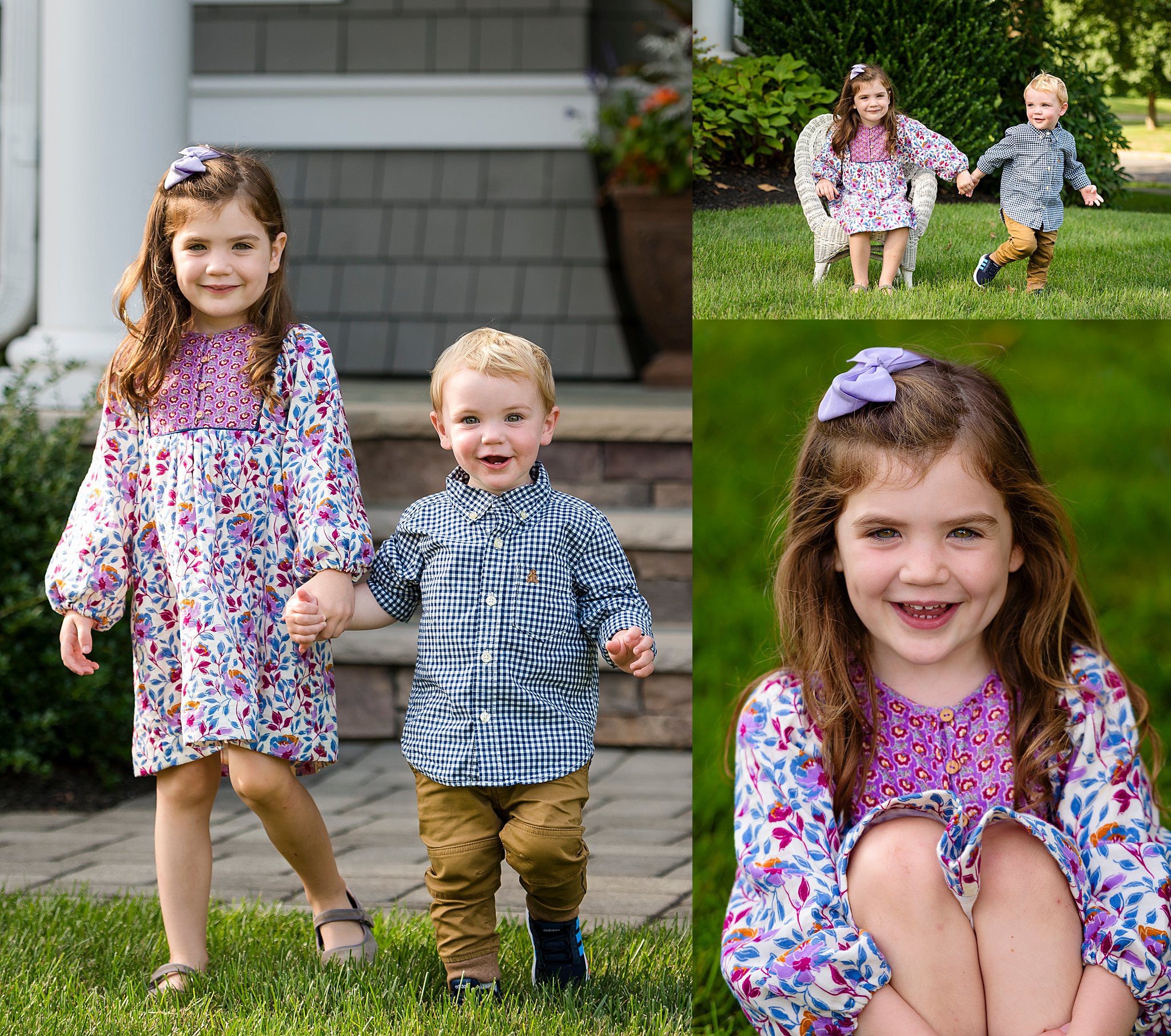 Rumson Brooklyn brother sister portraits in Fair Haven, New Jersey.